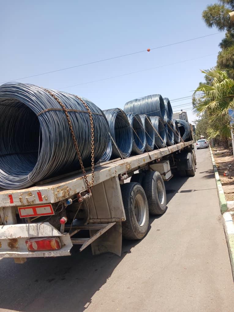 Steel coils on a truck